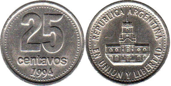 Monedas de 25 centavos