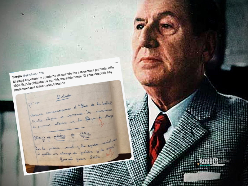 Mostró los dictados que le hacían a su padre en la época de Perón y se hizo viral